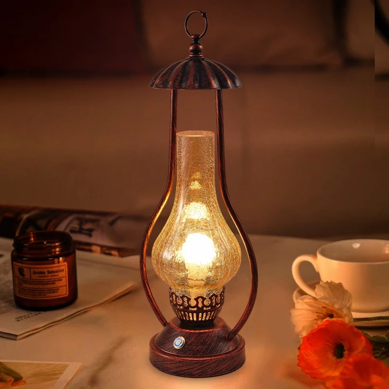 Coal Oil Floor Lamps Chinese Style Glass Desk Lamps Bedroom Bedsides Tea Room Atmosphere Hand-held Night Table Lights Luminiares