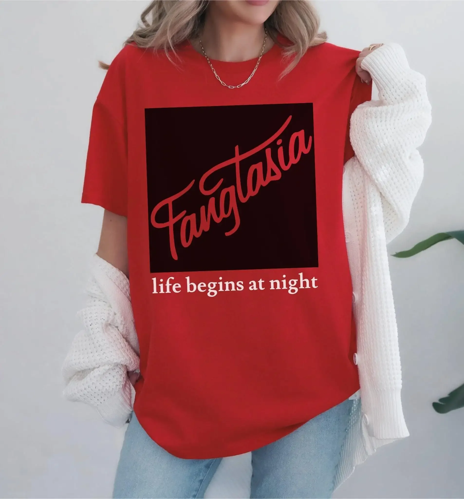 True Blood Fangtasia Life Begins At Night T Shirt Sookie Horror Vampire Fan