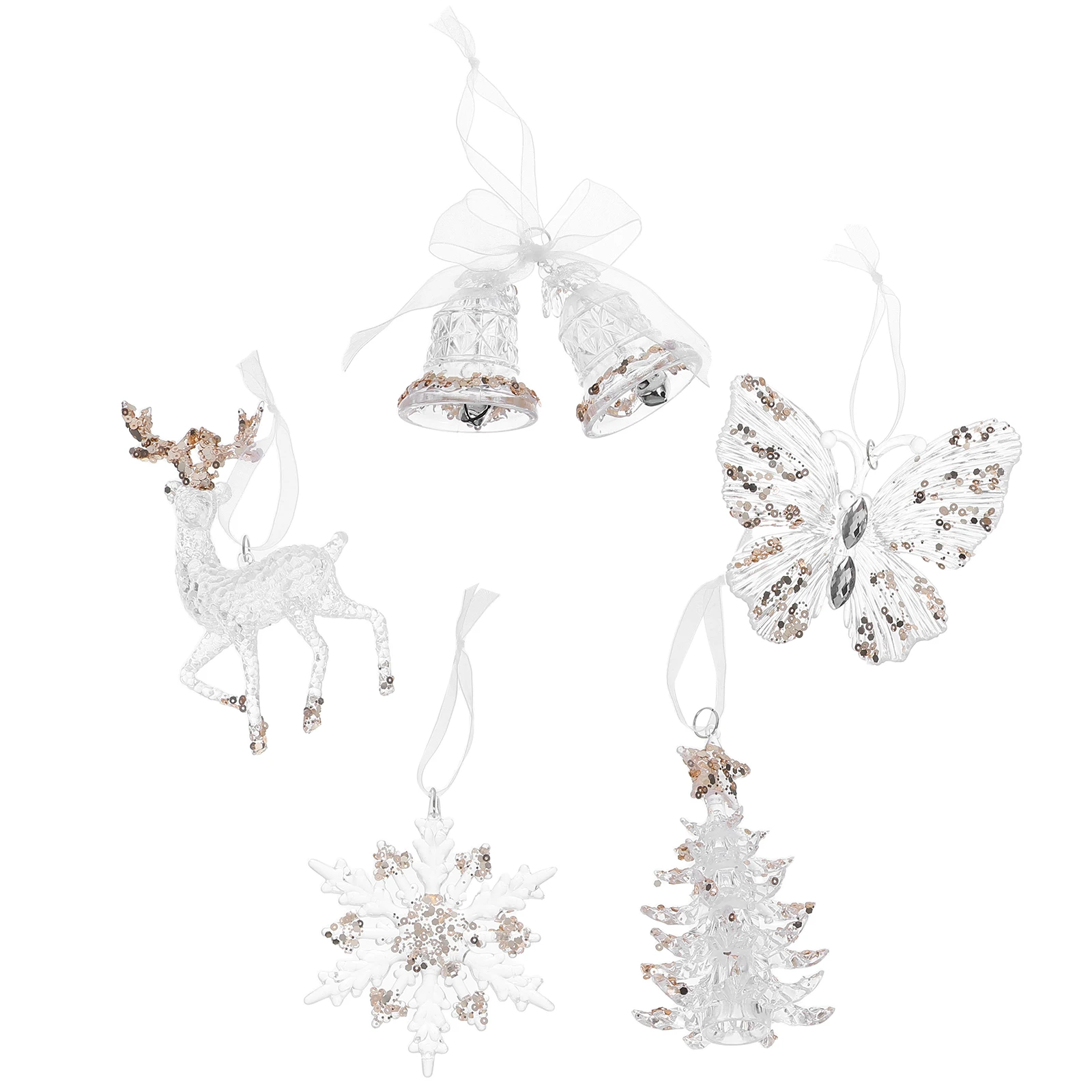 

Christmas Decoration Pendant Acrylic Elk Ornaments Bells Decorations Butterfly Hanging Party Holiday Pendants Tree