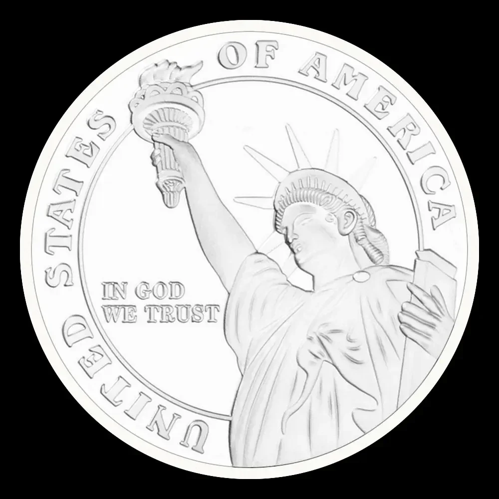 Medal of Honor in God We Trust USA Liberty Sourvenir Coin Statue of Liberty Silvery Plated Commemorative Gift Home Decoration