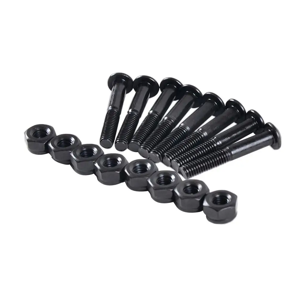 Tornillos para monopatín Longboard, juego de tuercas de 33mm, Hardware negro, 2x8 piezas