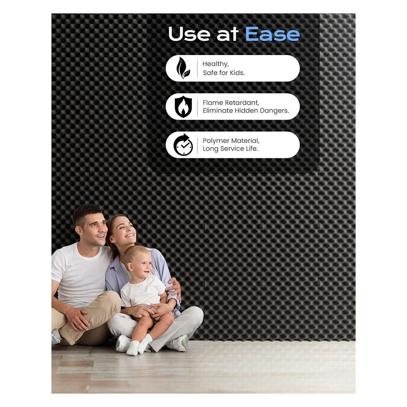 24 Pack Self Adhesive Egg Crate Sound Proof Foam Panels 2X12x12inch, Acoustic Foam For Home & Studios