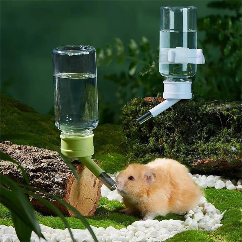 Bebedero a prueba de fugas para hámster, dispensador de botella de agua, alimentador colgante con cabeza de cuentas, para mascotas, perros, conejillos de indias, ardilla, conejo