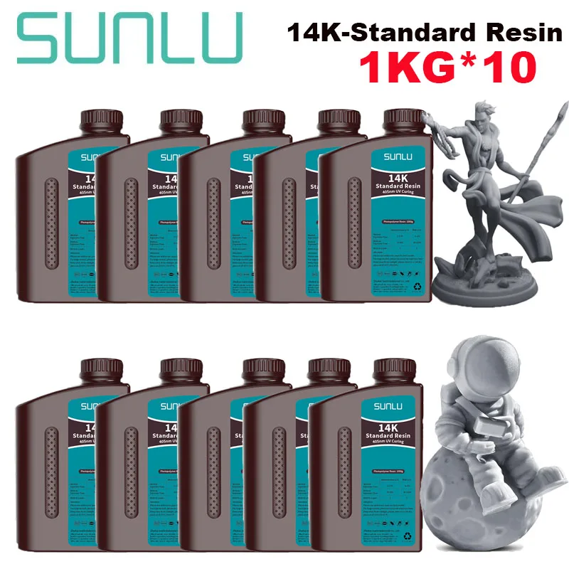 

SUNLU 10KG 14K High Precision Resin 405nm UV Resin 1KG For LCD 3D Printer Material For Fast Curing 405nm UV Photopolymer Resin