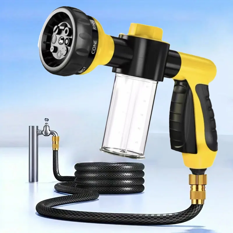 New High Pressure Foam Water Gun Garden Watering Hose Nozzle Sprinkler Soap Dispenser Pet Shower Spray Gun Car Wash Tool