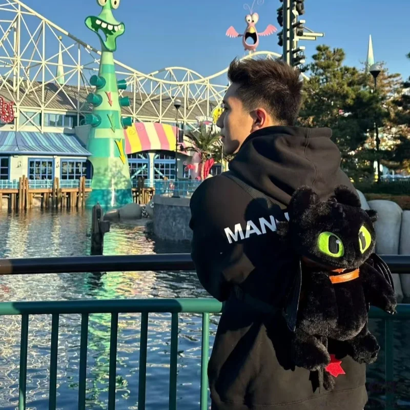 Come addestrare il tuo drago peluche senza denti borsa Kawaii bambola nera bel giocattolo cuscino morbido regalo per bambini amici