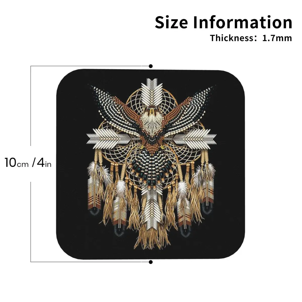 Eagle Native American Art Coasters PVC Leather Placemats Insulation Coffee Mats for Decor Kitchen Dining Pads Set of 6