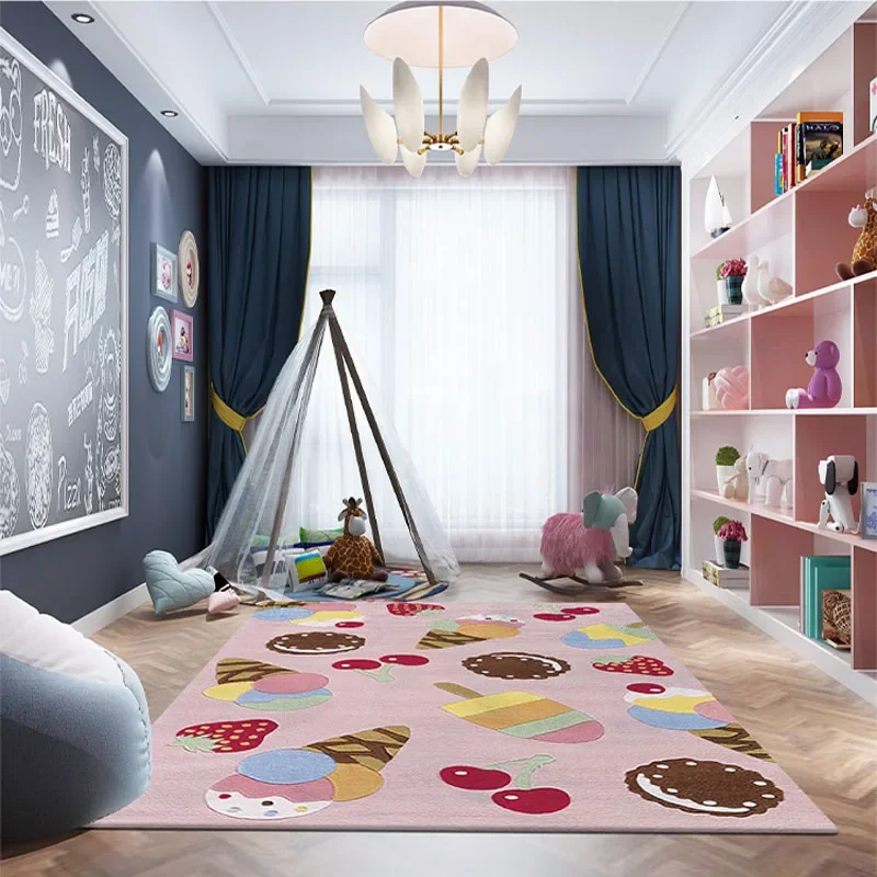 Tapis de coupe pour enfants, pour chambre à coucher, Style Ins, pour vestiaire, épais, de chevet, grande surface, antidérapant, pour salon