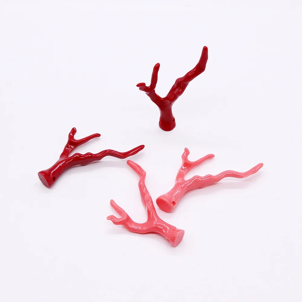 Wholesale Natural Stone Coral Pendant Irregular Branch Shape Red Pink Coral Beads Charm DIY Production Necklace Earrings Jewelry