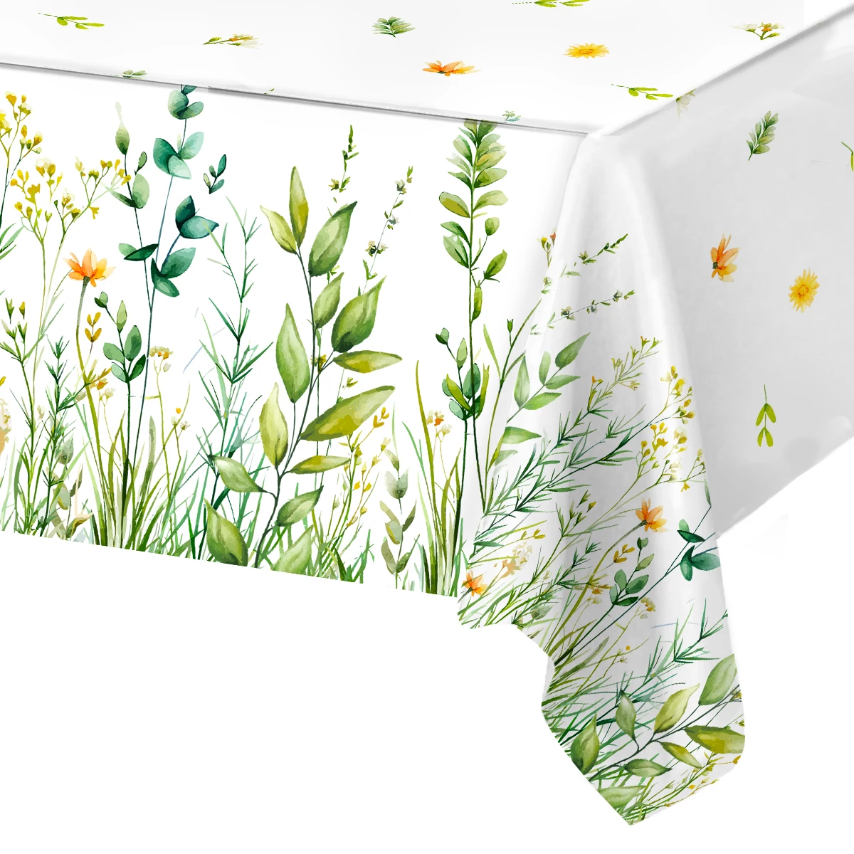 Spring Wildflower Watercolor Wild Flowers Tablecloth Table Decor Outdoor Waterproof Polyester Table Cloth Wedding Party Decor