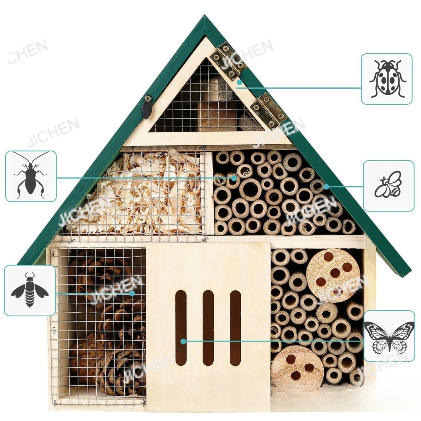 

Сад открытый деревянный домик от насекомых пчелочный домик подвесной домик от насекомых отель бабочка плавающий полезный бамбук от насекомых