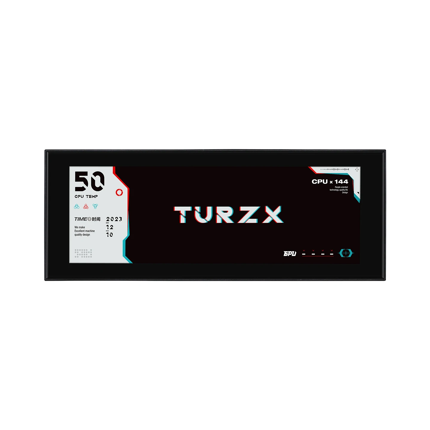 TURZX 4.6 Inch IPS Secondary Screen USB Interface CPU GPU RAM Smart Screen 960x320 Support Extend Desktop For Windows 10 11