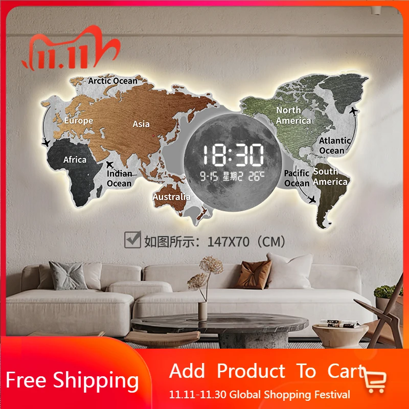 韓国大型壁時計アート壁画リビングルームの高級 Xenomorph 壁時計美的サイレントレロジオデパレーデ家の装飾