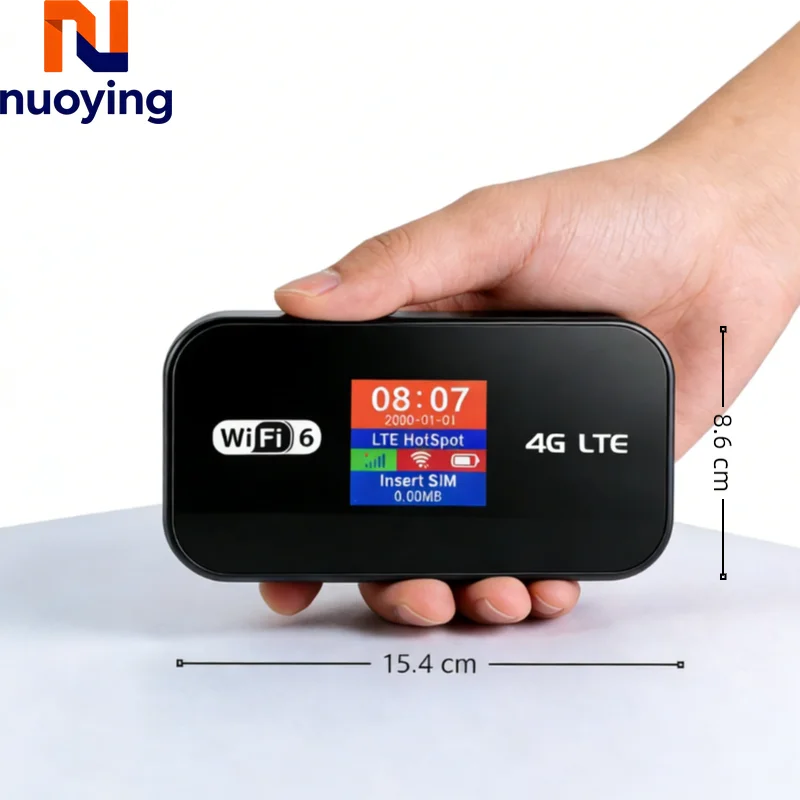 NUOYING 4G Mobiler Router MF967P WiFi6 300Mbps Tragbarer Reise-WLAN-Router mit SIM-Kartensteckplatz WPS Mehrsprachig
