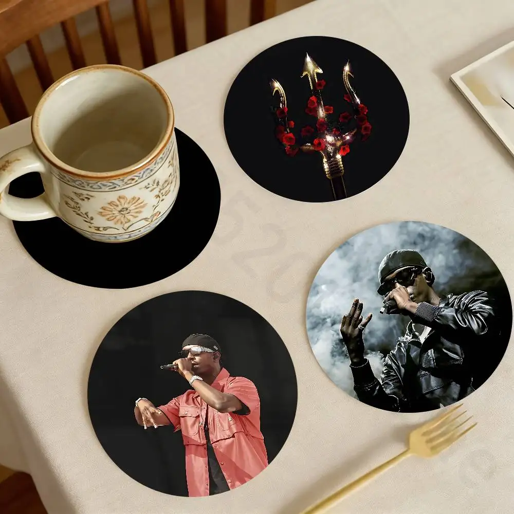 

Rapper W-Werenois-S Wooden Coaster Set Coffee Teacup Decoration Coffee Shop Beverage Shop Family Restaurant