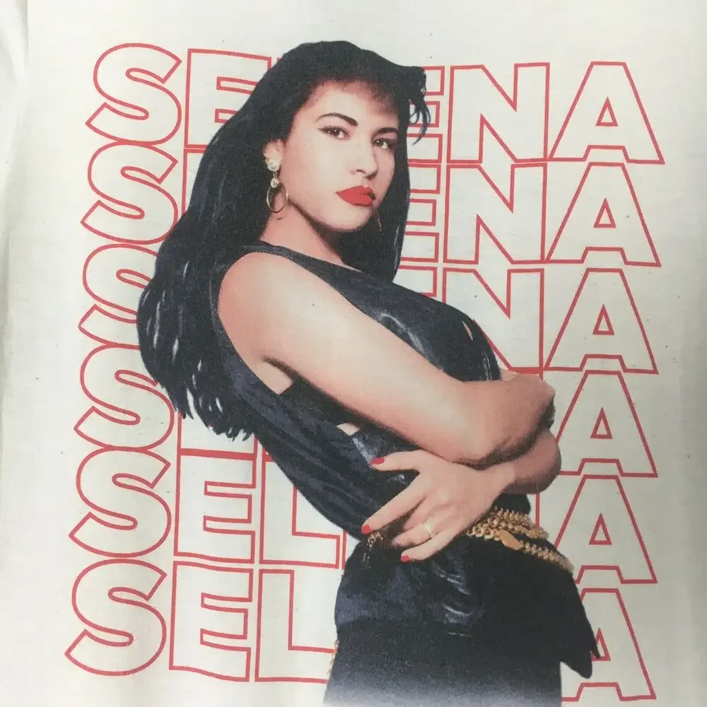 Selena Shirt White Short Sleeve Crew Neck Concert Shirt Band Tee Women's Tee L