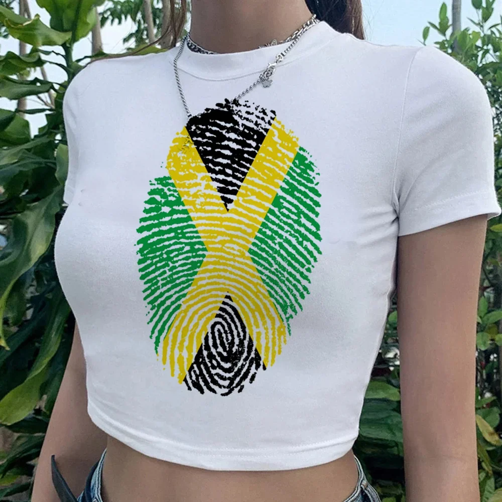 Jamaica gothic  cyber y2k hippie  crop top girl streetwear  fairy grunge  manga 90s tee  crop top