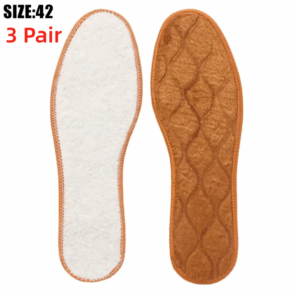 

3Pairs Breathable Alpaca Wool Insoles Soft Wool Thicken Winter Warm Insoles Sweat Absorption Self Heated Insoles Feet Care