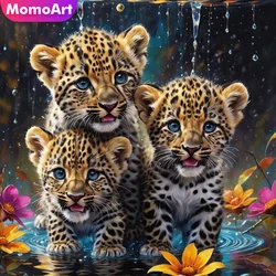 Momoart Diamond Embroidery Leopard DIY Painting Animal Full Square Round Mosaic Needlework Wall Decor