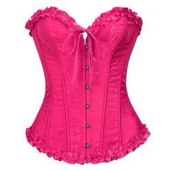 Rose Red Sexy Corset Lingerie Bustier Top Women Corsage Gothic