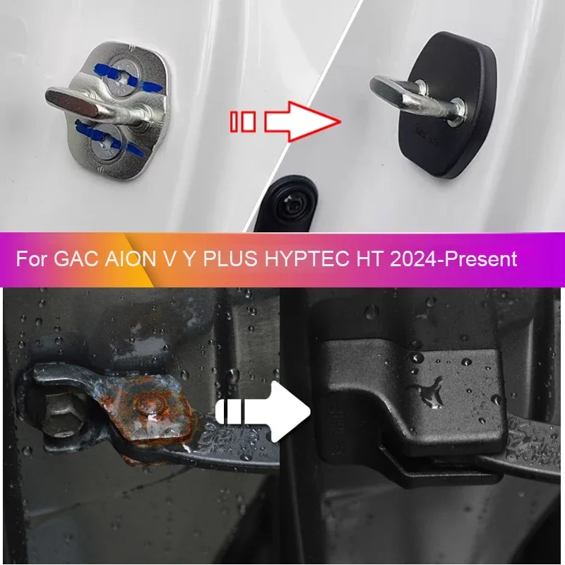 

4 шт. автомобильный силиконовый дверной ограничитель, замок, амортизатор для GAC AION V Y Plus HYPTEC HT 2024-2026, защитная крышка рычага проверки двери