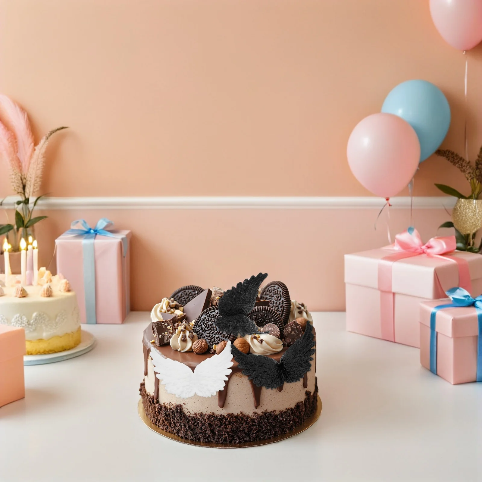 

24Pcs Plastic Angel Wings Cake Toppers Mini Wing Accessories for Birthday Wedding DIY Craft Decor Wings for Ornaments