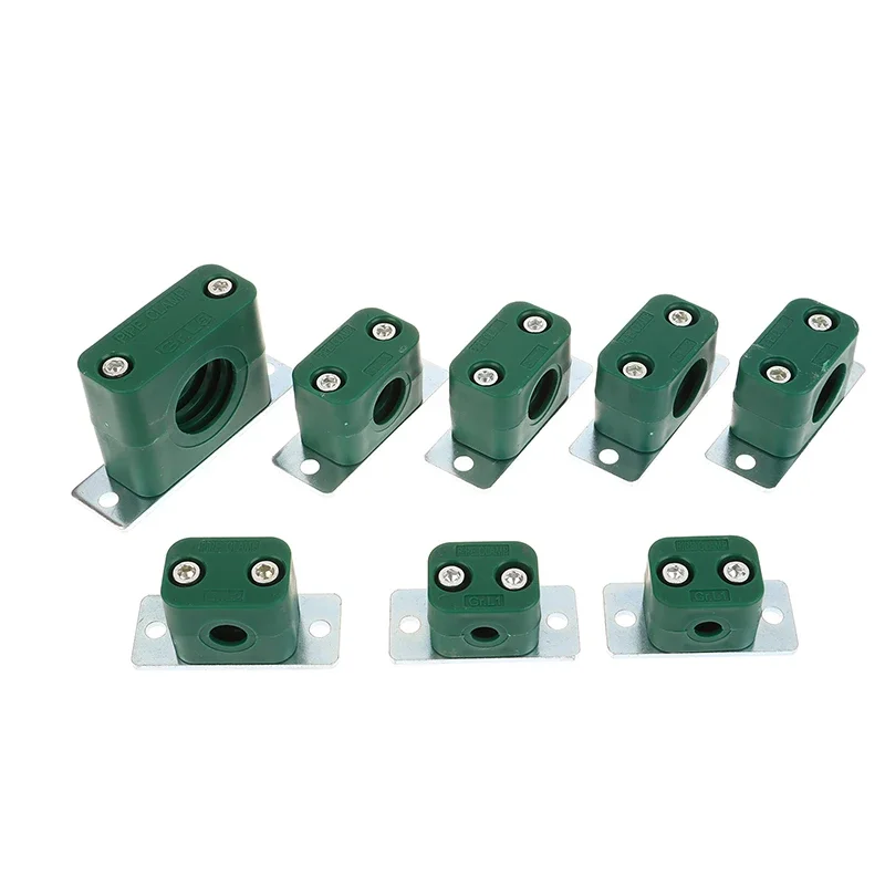 2PCS 6/9.5/12.7/19/20/21.3/25/32mm Diameter Pipe Bolted Plastic Clips Pipe Clamp Tube Fastener Assortment Kit