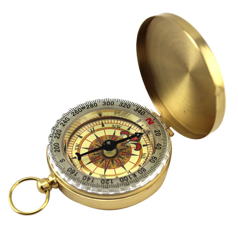 

Glow In The Dark Vintage Copper Compass For Outdoor Hiking Camping Travel Mountaineering Pocket Gift For Men