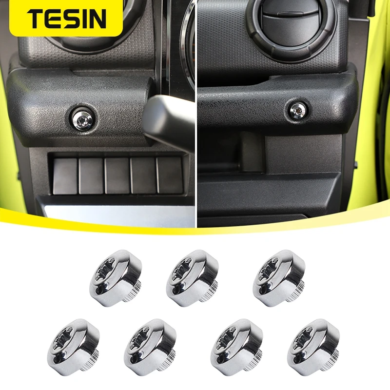 TESIN Center Console/Door Armrest Handle Screw Decoration Cover for Suzuki Jimny 2019 2020 2021 2022 2023 2024 Car Accessories