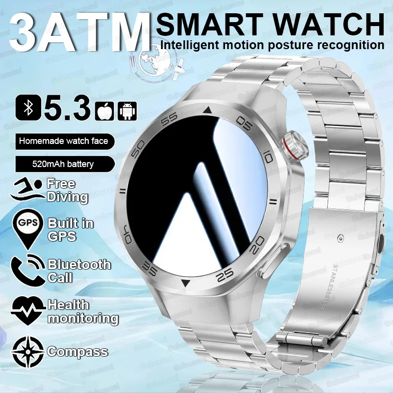 

New 3ATM Waterproof Intelligent motion recognition Built in GPS Smart Bracelet Health monitoring Bluetooth Call Smart Watch 2025