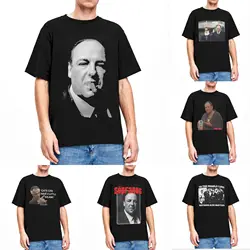 Men's T-Shirt Tony Soprano T-Shirts Fashion The meadow Sopranos Summer Tee Shirt Vintage Custom Logo Cotton Clothing Plus Size