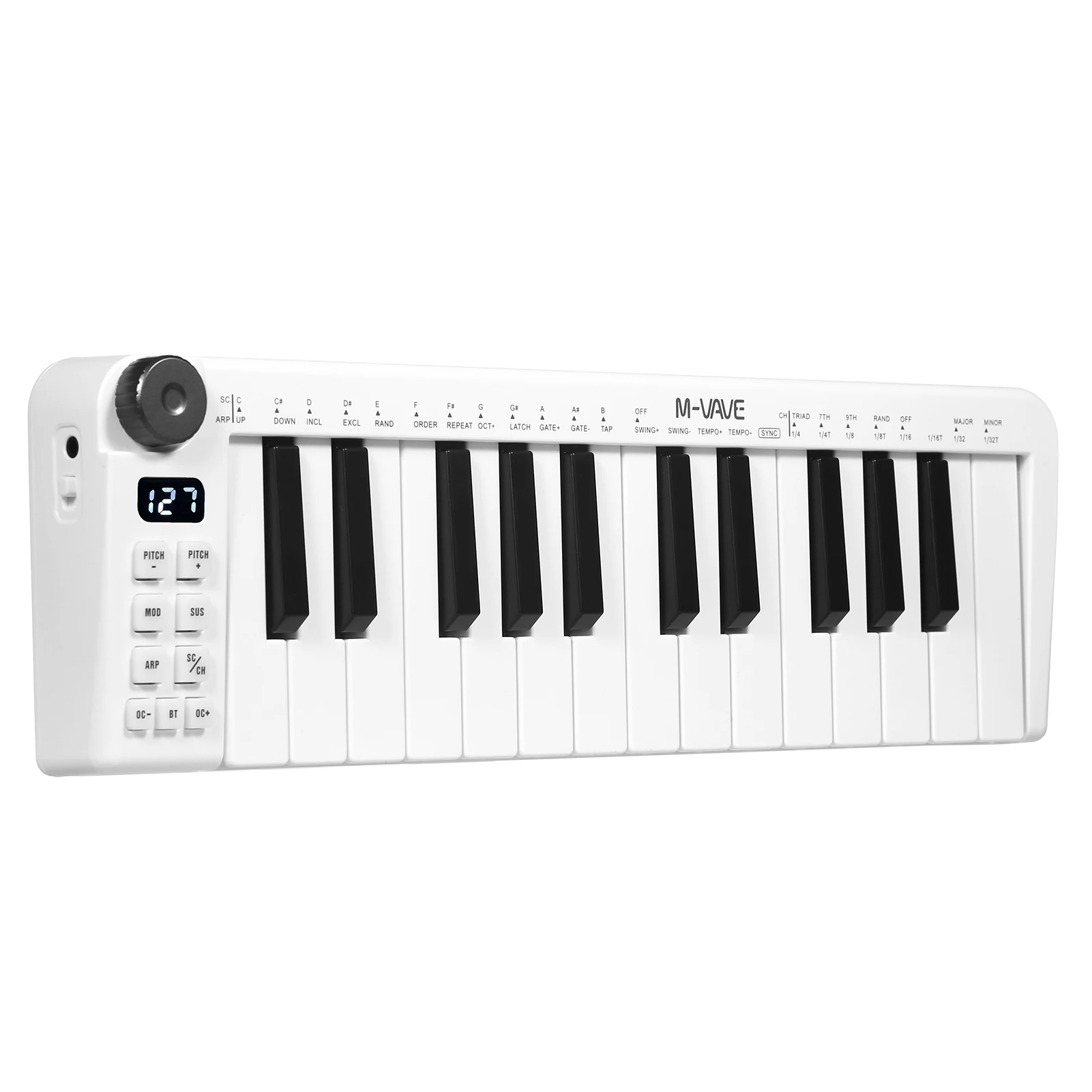M-VAVE SMK-25mini MIDI Keyboard Rechargeable 25-Key MIDI Control Keyboard Mini Portable USB Keyboard MIDI Controller