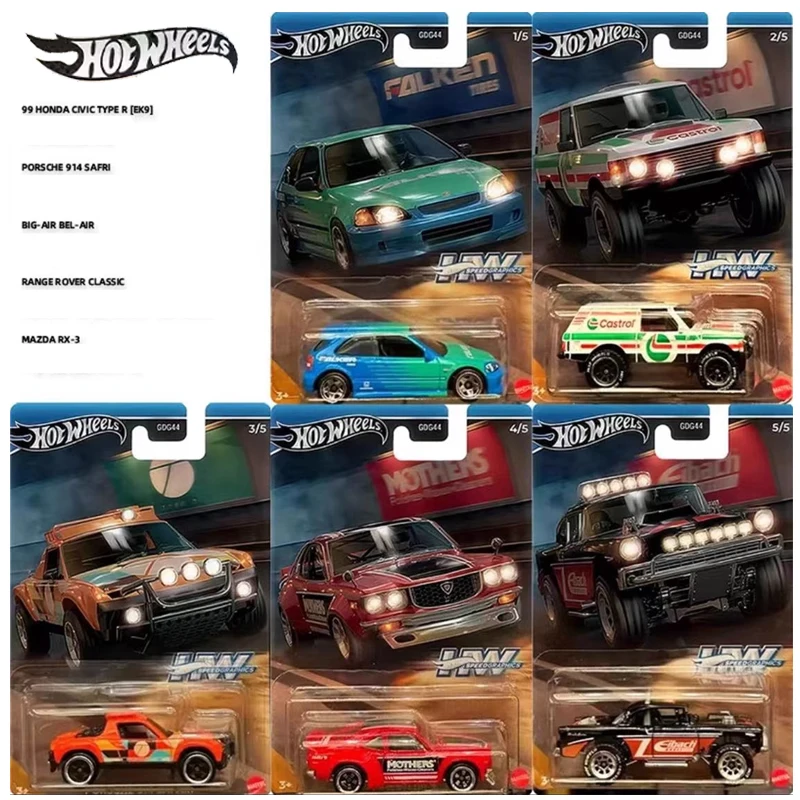 

Original Hot Wheels Car Speed Graphics Diecast 1/64 Toys for Boys Honda Civic Type R Range Rover Classic Porshce Mazda Gift