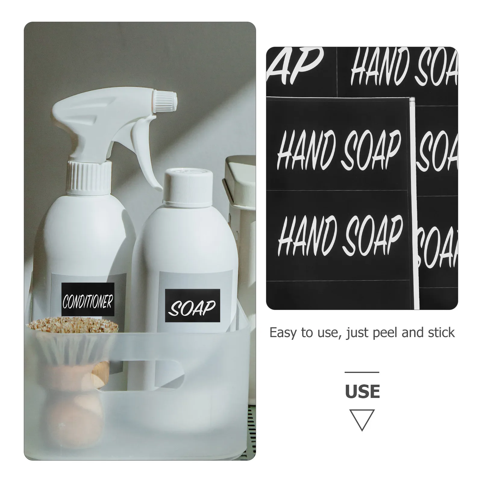 

3 Sheets Pvc Adhesive Stickers Waterproof Labels For Soap Shampoo Dispenser Bottles Self-Adhesive Easy Peel Stick