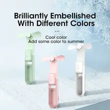 2000mAh Mini Portable Fan USB Rechargeable Cooler Collapsible Handheld Desktop Fan Quiet Foldable Office Home Handy Power Bank 1