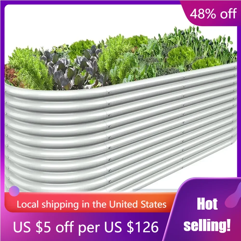 

Raised Garden Bed Outdoor for Vegetable Adjustable Clearance for Flower Pots and Planters Fruit-White Freight Free Flowerpots