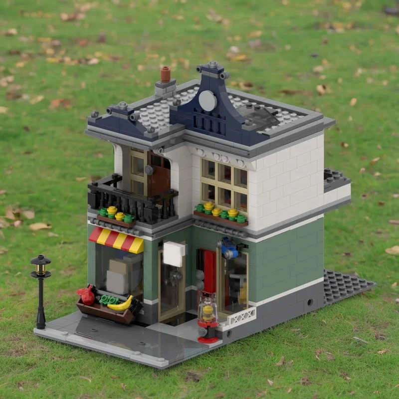 Novo 709 pçs cidade casa de construção brinquedo mercearia moc31036 tijolos modulares diy montagem educacional das crianças brinquedos presentes natal