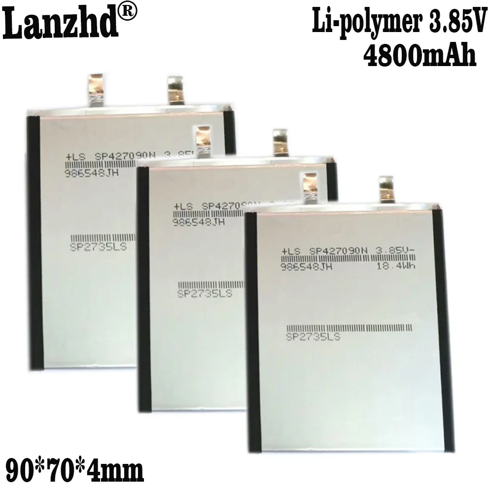 

1-12PCS 427090 407090 4800mAh 3.85V Li-Polymer Battery Cell For Table PC Power Bank Phone MP3 MP4 Accumulator 90*70*4mm