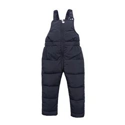 Winter Down Overalls Pants Autumn Boys Girls Thick Warm Jumpsuit Kids Fashion Trousers New Children Ski Pants 1-5 Years
