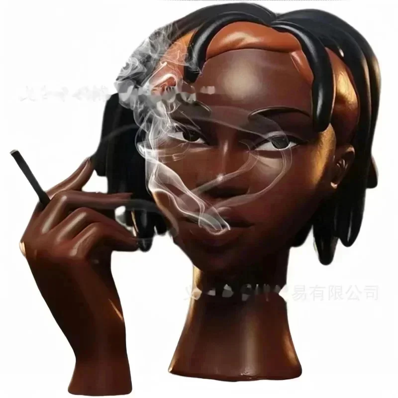 Head Scents Burner Ornament Black Women Resin Aromatherapy Figurine Room Desk Home Interior Decoration Children's Birthday Gift