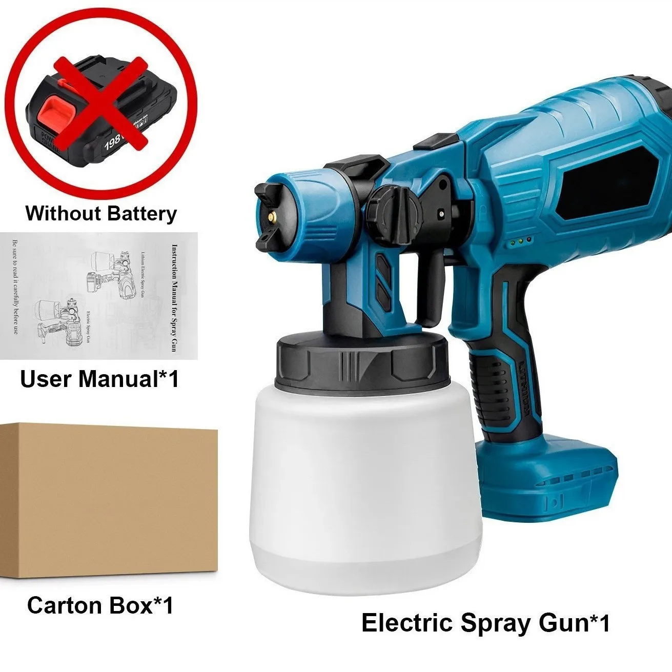 

Cordless Electric Spray Gun Powerful HVLP Paint Sprayer Auto Furniture Steel Coating Airbrush For Makita 18V Battery Pin