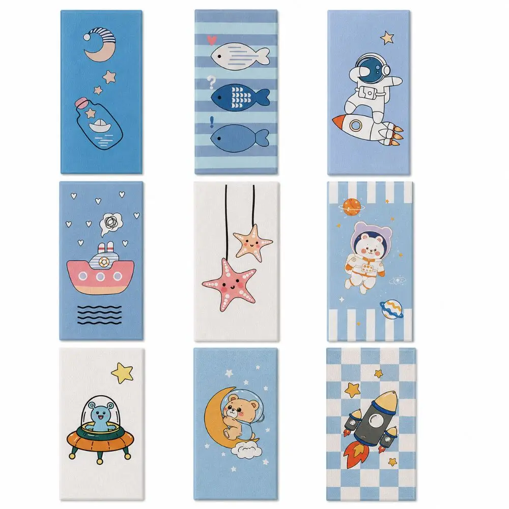 Waterproof Anti Collision Cushion Self Adhesive Shockproof Wall Protector Cartoon Print Thermal Insulation Padded Wall Sticker