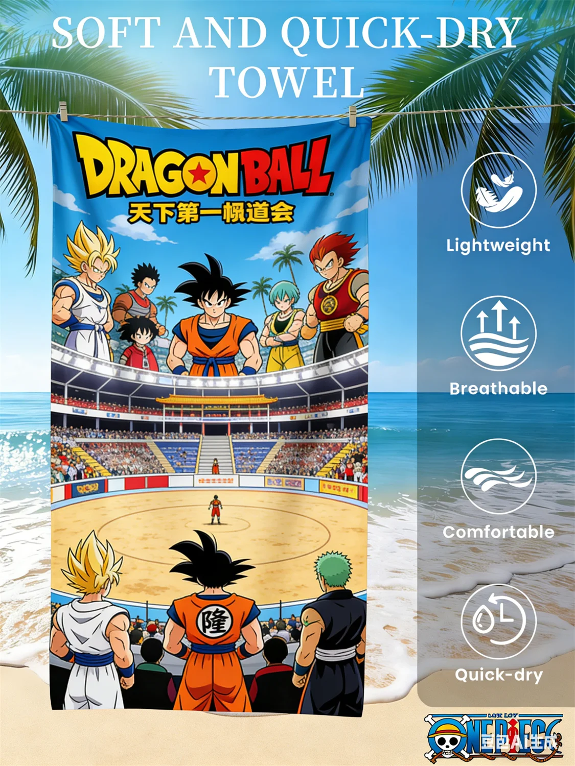 Dragon Ball Strandtuch, Anime-Fan-Favorit Vegeta Super Saiyan Blue Print Schnelltrocknendes Handtuch für Strand, Pool und Anime-Enthusiasten