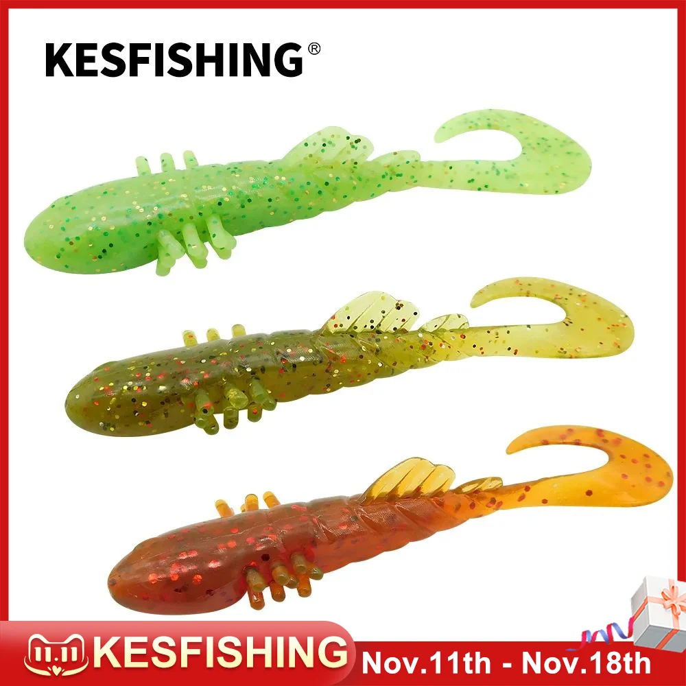 

KESFISHING New Fishing Lures Artificial Soft Plastic Baits Slim Single Tail 70mm 2.5g Leurre Souple Fishing Attractant Smell