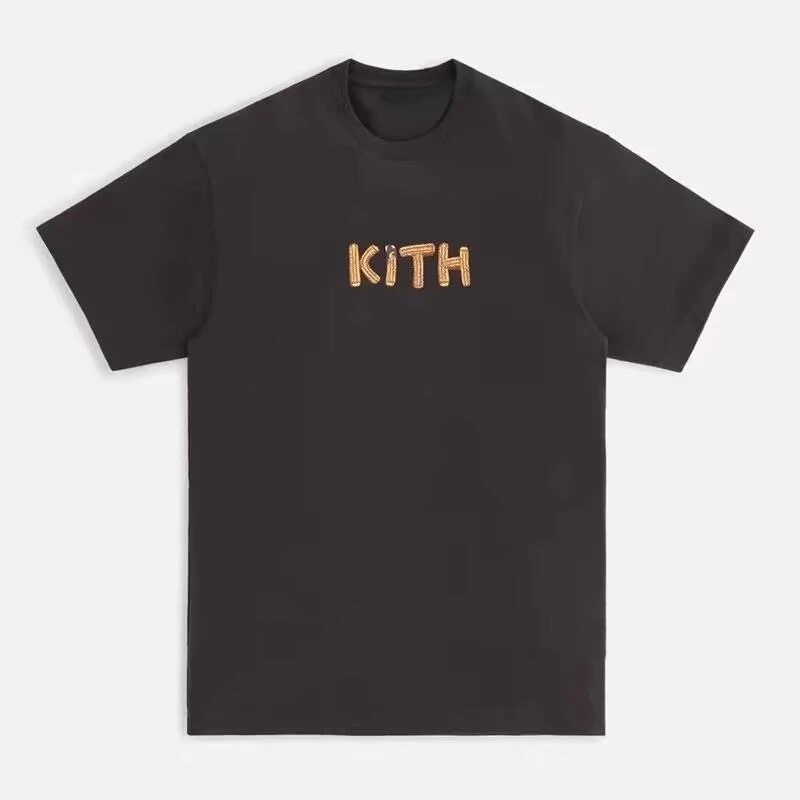 تي شيرت KITH TREATS Ice Cream Fries Honey بأكمام قصيرة من القطن الخالص لصيف 24SS