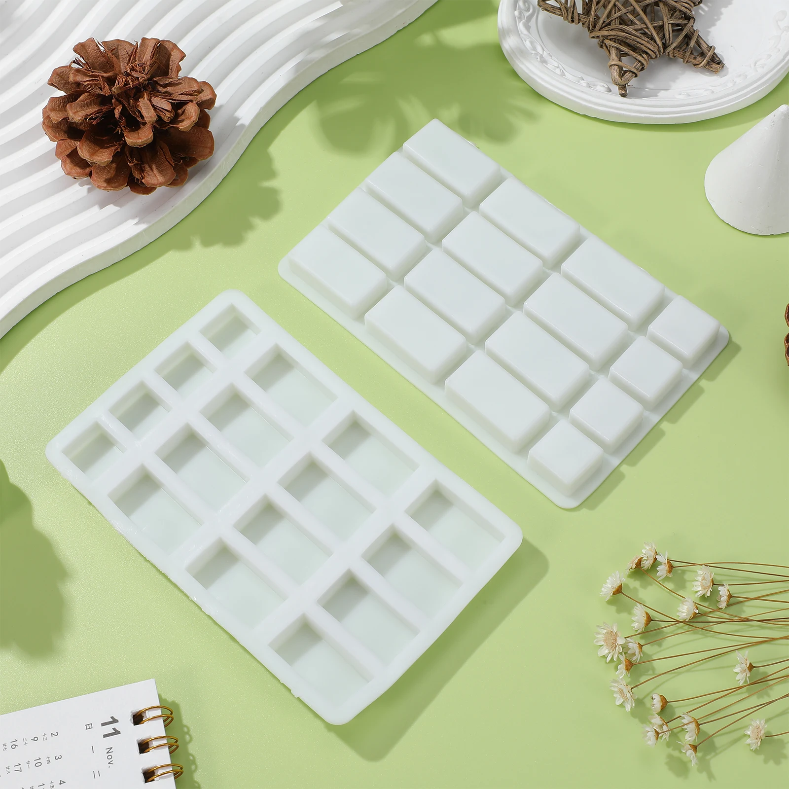 3 szt. Mini Formy Silikonowe do Cegiełek DIY, Materiał do Cegiełek na Stół z Piaskiem, Forma Silikonowa do Mikro Krajobrazu, Akcesoria do Budowy Scen