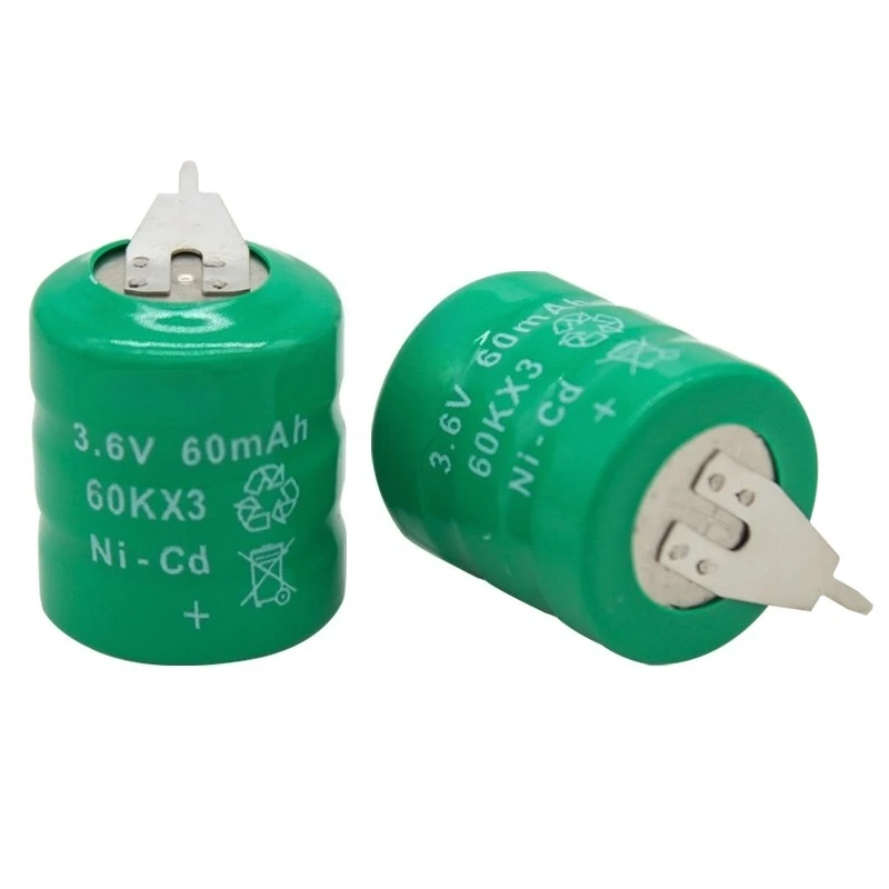 Para batería de níquel-cadmio Oahe NI-CD 3,6 V 60 mAh batería de pila de botón recargable