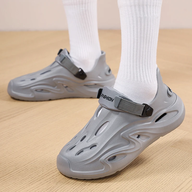 ملابس خارجية صيفية للرجال، نعل سميك، غير قابل للانزلاق، صنادل شاطئ مقاومة للاهتراء للرجال