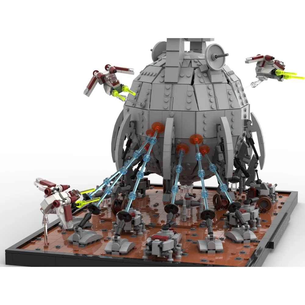 2667PCS MOC Battle of Geonosis Diorama With Core Ship Assembly Building Blocks Exhibit Model Toy Brick Children\'s Birthday Gifts