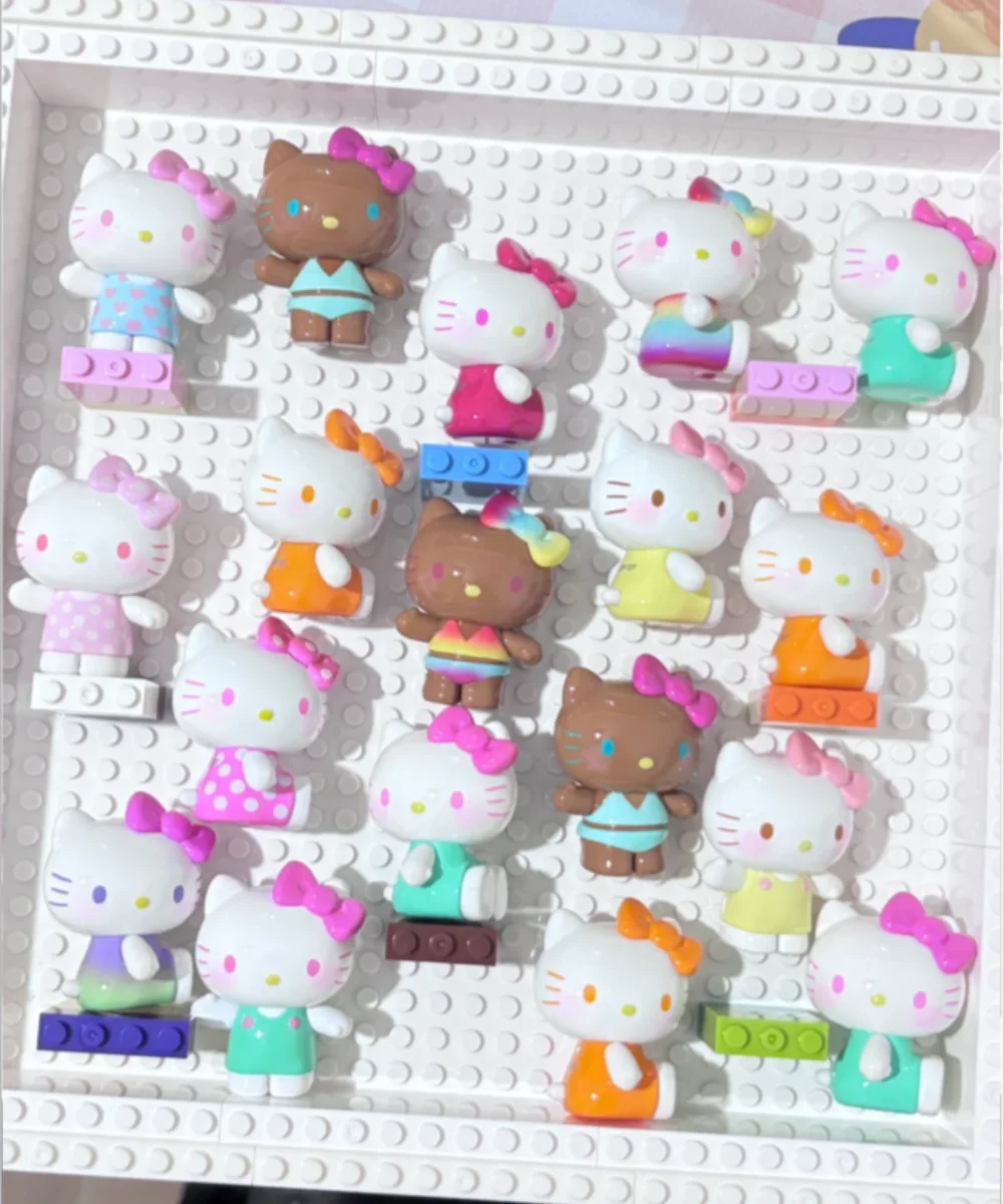 

Подлинная серия Hello Kitty, летняя радужная конфета, слепая коробка, мини-бобы, милые частицы, декор для стола, дисплей, коллекционные игрушки, подарок для детей